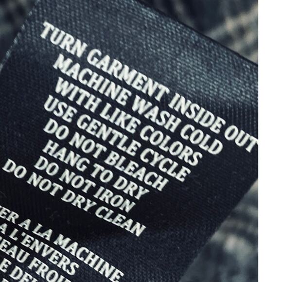 BLANKNYC Plaid Poncho Jacket Partial Zip Faux Leather Collar Black Tan One Size - Picture 8 of 8